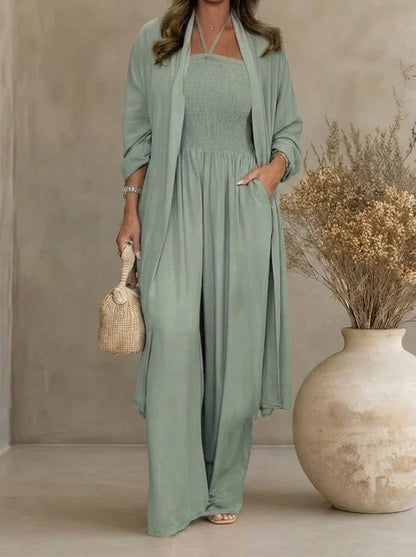 Berta - Conjunto con espalda descubierta y pernera amplia