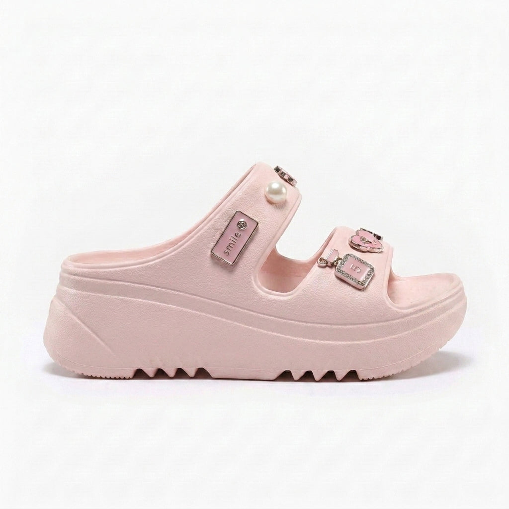 Lorena - Sandalias de Plataforma con Pines Decorativos