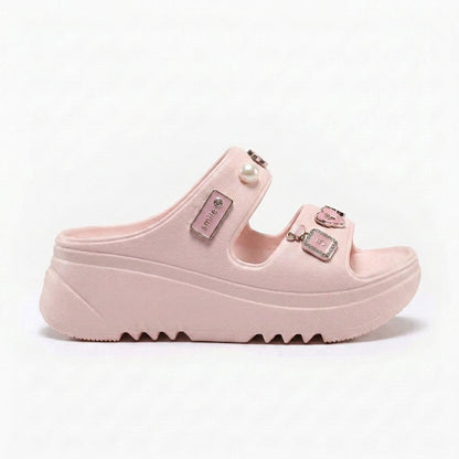 Lorena - Sandalias de Plataforma con Pines Decorativos