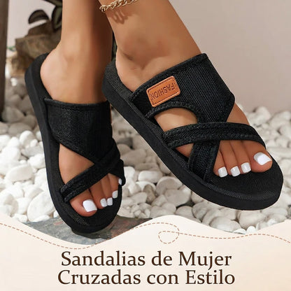 Elisa - Sandalias de tiras cruzadas ligeras de pisada confortable