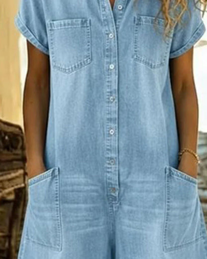 Aurora - Mono denim con botonadura frontal