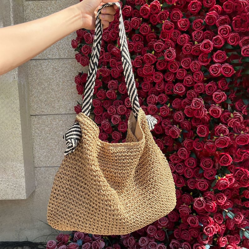 Elara - Bolso de hombro tejido con asas estampadas | CARMEN VELVET