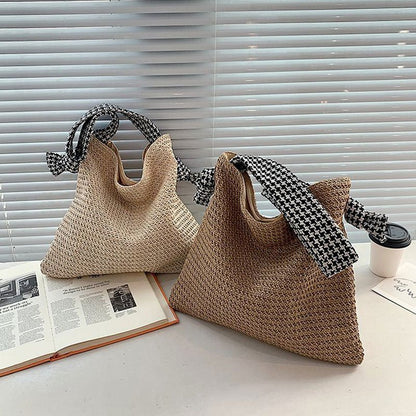 Elara - Bolso de hombro tejido con asas estampadas | CARMEN VELVET