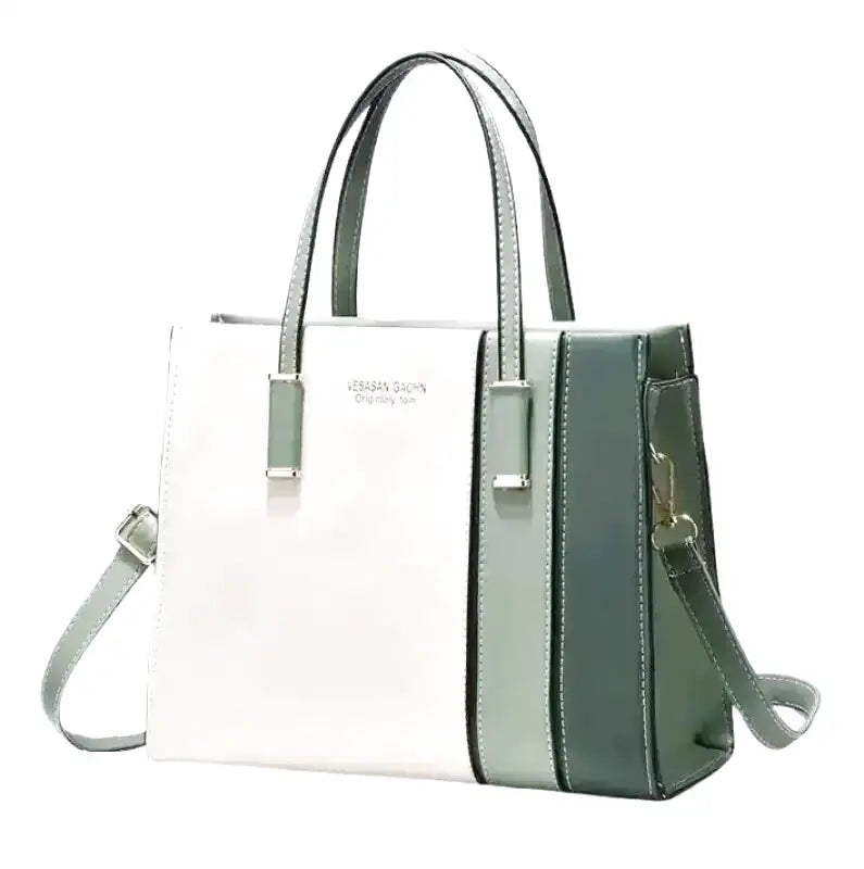DÉMÉTER - Bolso Grande con bandolera en cuero - Verde - CARMEN VELVET