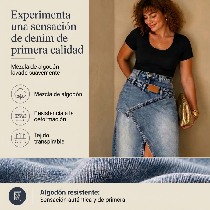 Violeta - Falda denim asimétrica