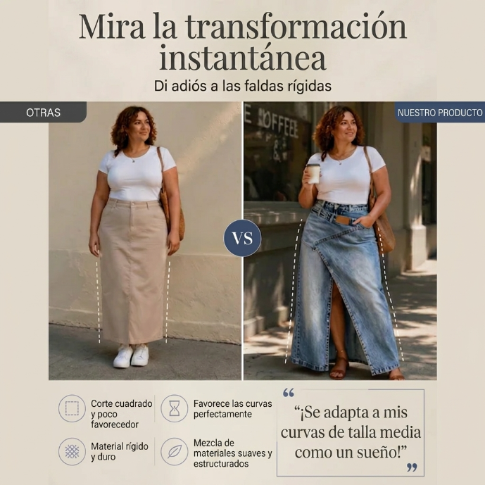 Violeta - Falda denim asimétrica