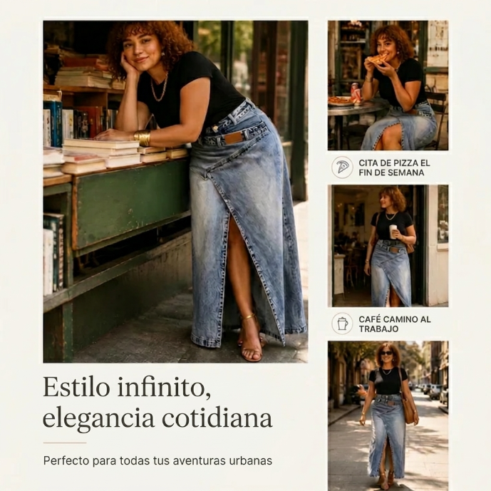 Violeta - Falda denim asimétrica