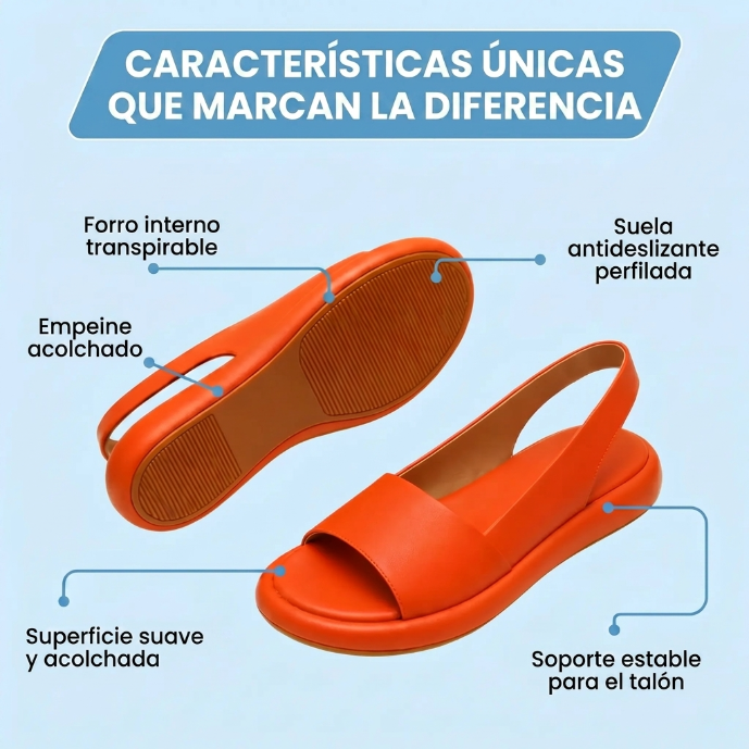 Nadia - Sandalias ergonómicas de confort diario