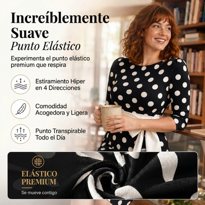 Amelia - Vestido de inspiración vintage de lunares con cintura ajustable