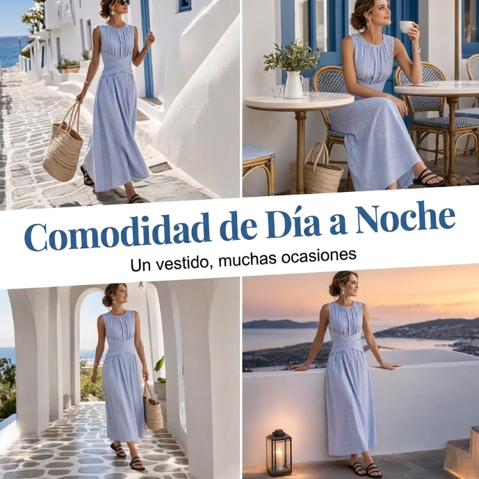 Casiana - Vestido con motivo de rayas con cintura cruzada