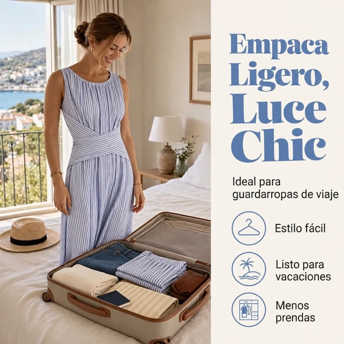 Casiana - Vestido con motivo de rayas con cintura cruzada