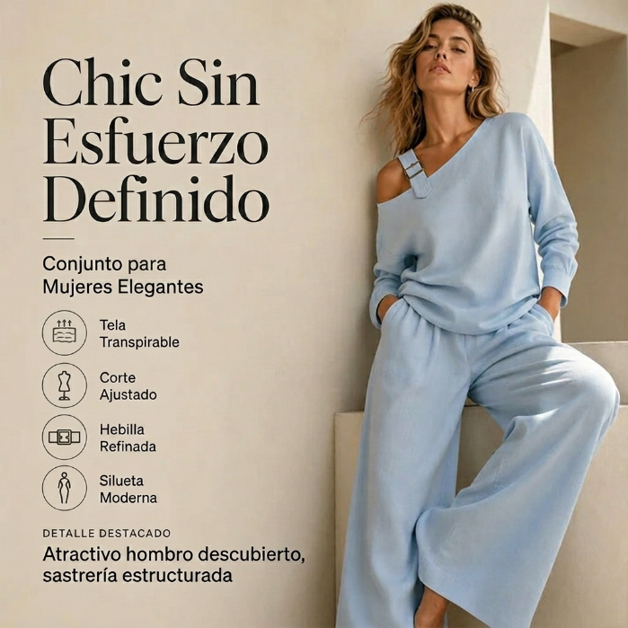 Pilar - Conjunto con escote asimétrico
