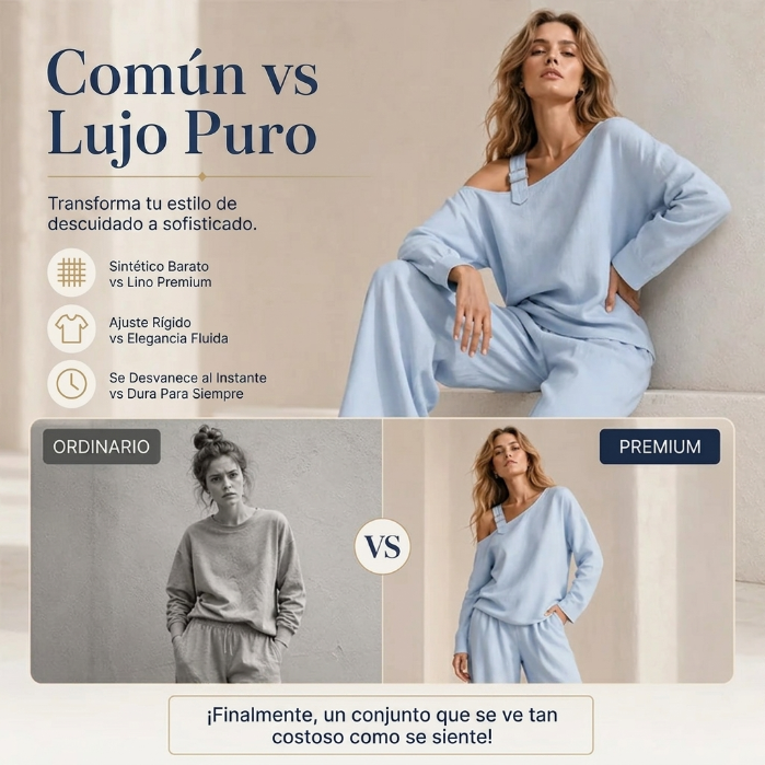 Pilar - Conjunto con escote asimétrico