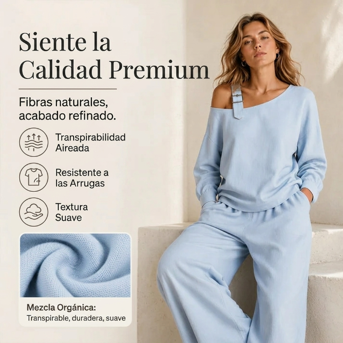 Pilar - Conjunto con escote asimétrico