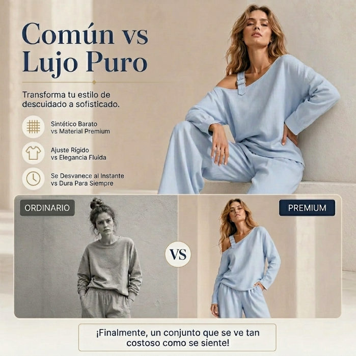 Pilar - Conjunto con escote asimétrico