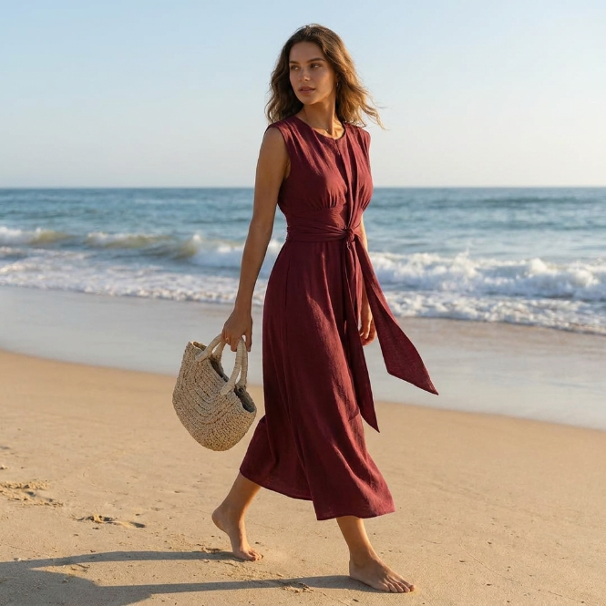 Daniela - Vestido elegante sin mangas con cintura ajustable