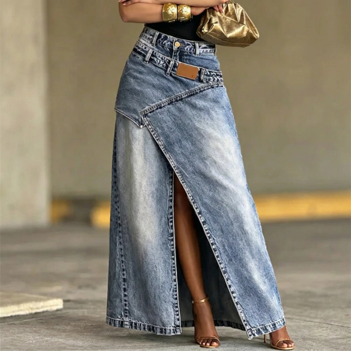Violeta - Falda denim asimétrica