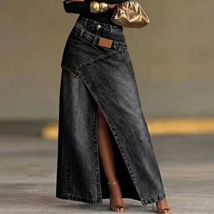 Violeta - Falda denim asimétrica