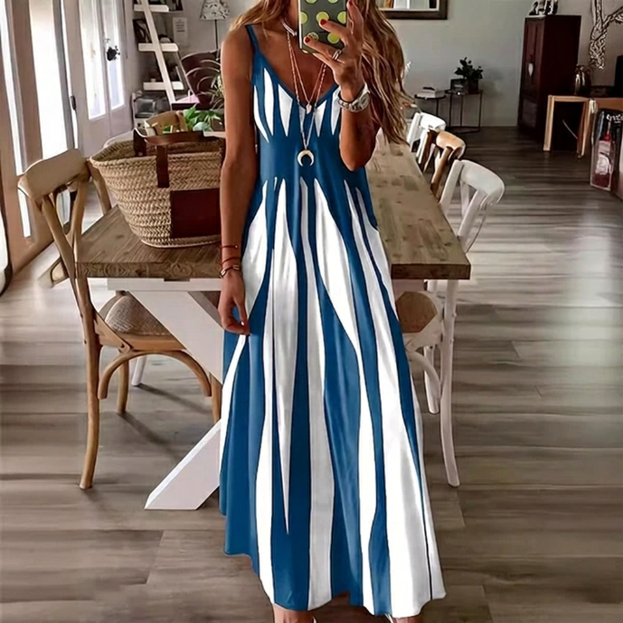 Clara - Vestido largo con motivo de rayas
