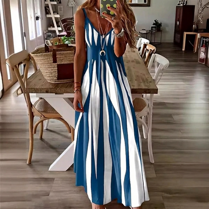 Clara - Vestido largo con motivo de rayas