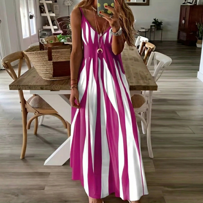 Clara - Vestido largo con motivo de rayas