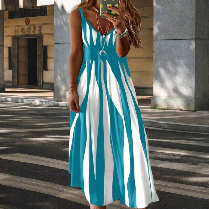 Clara - Vestido largo con motivo de rayas