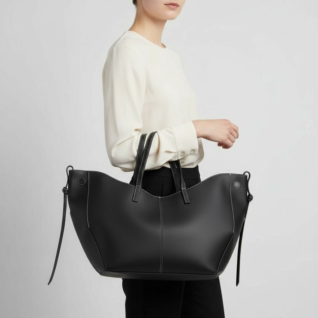 ÉLOISE - Bolso Tote Grande de Cuero granulado - CARMEN VELVET