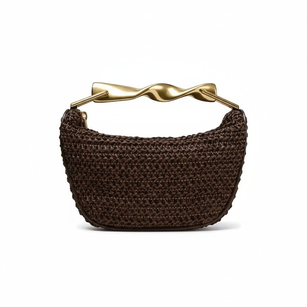 Mouna - Bolso Pequeño estilo trenzado - Café - CARMEN VELVET