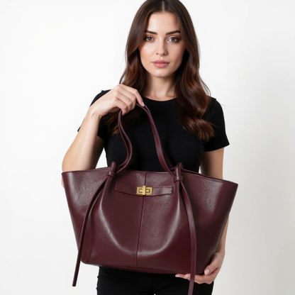 ARYS - Bolso para el Día a Día de cuero elegante gran capacidad Café - CARMEN VELVET