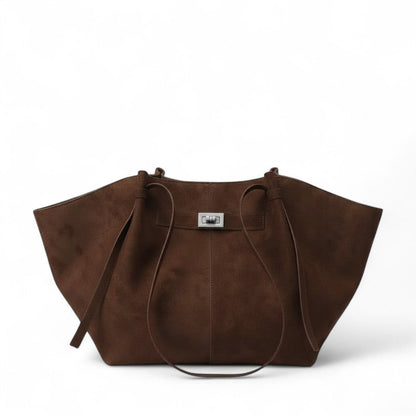 ARYS - Bolso para el Día a Día de ante elegante gran capacidad - Café - CARMEN VELVET