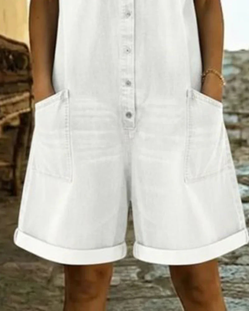 Aurora - Mono denim con botonadura frontal