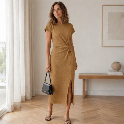 Lorena - Vestido midi con detalle anudado