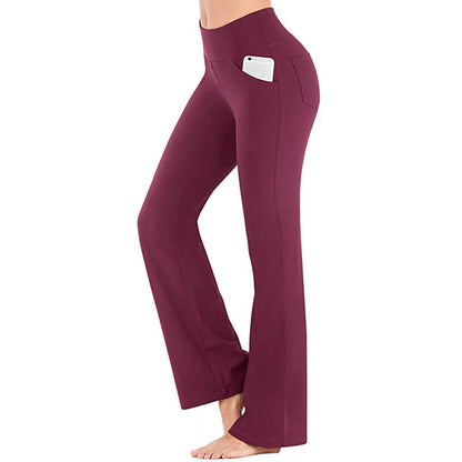 Naiara - Pantalón de tiro alto elástico y línea amplia