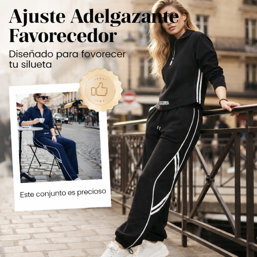 Tania - Conjunto deportivo de estilo diario con media cremallera