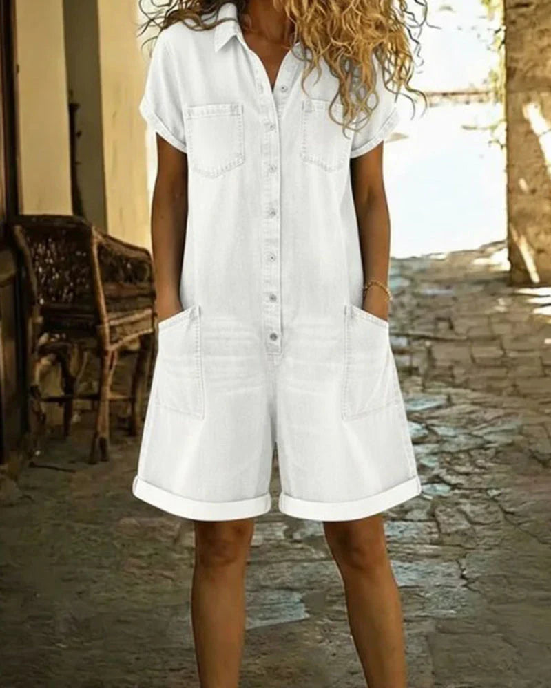 Aurora - Mono denim con botonadura frontal