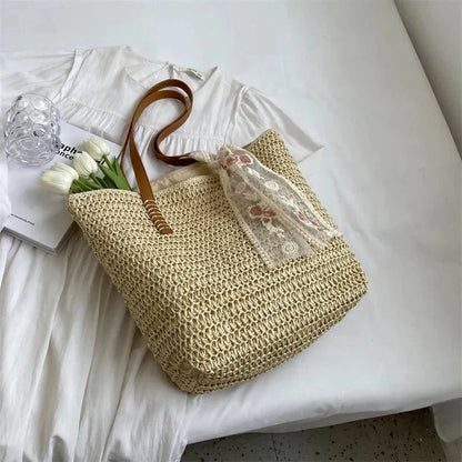 Iria - Bolso shopper de paja con cierre | CARMEN VELVET