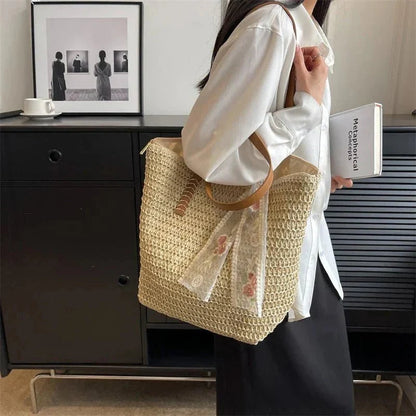 Iria - Bolso shopper de paja con cierre | CARMEN VELVET