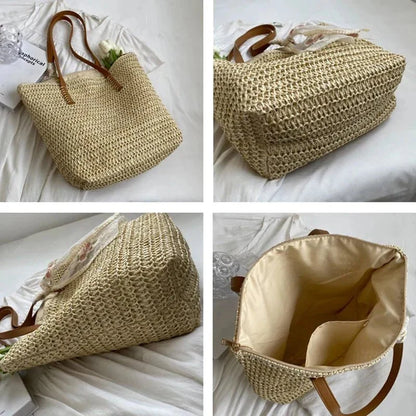Iria - Bolso shopper de paja con cierre | CARMEN VELVET