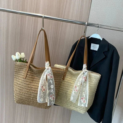 Iria - Bolso shopper de paja con cierre | CARMEN VELVET