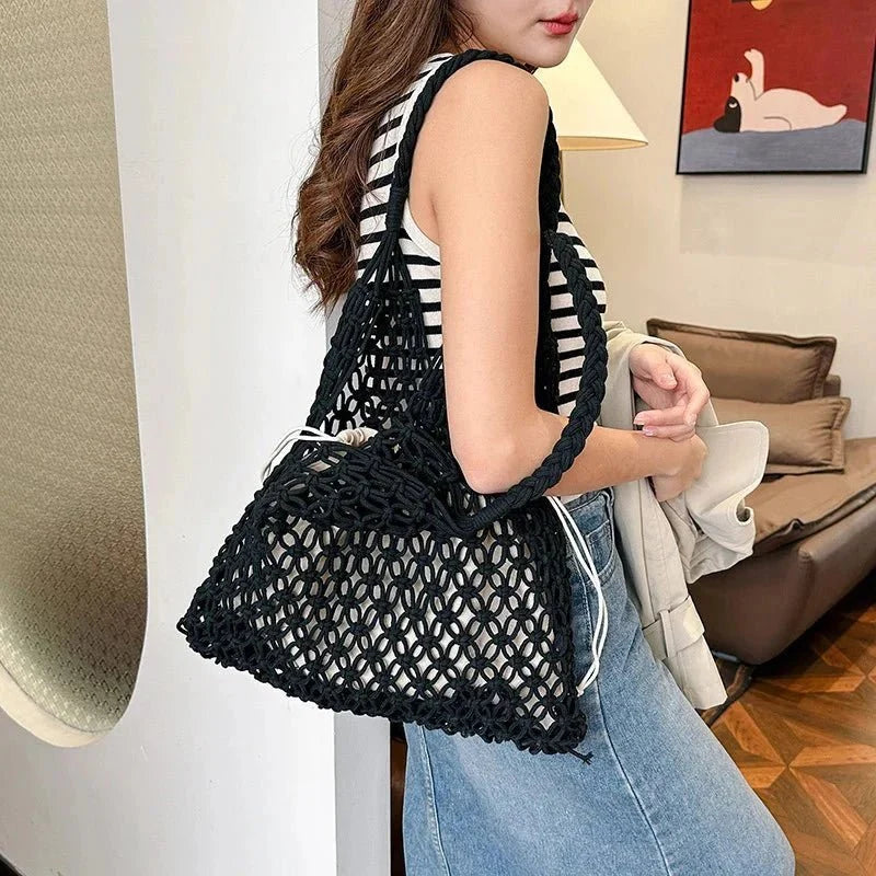 Berta - Sac porté épaule en maille tissée — image 4