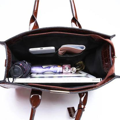 ERIS - Bolso gran capacidad efecto croco en charol - CARMEN VELVET
