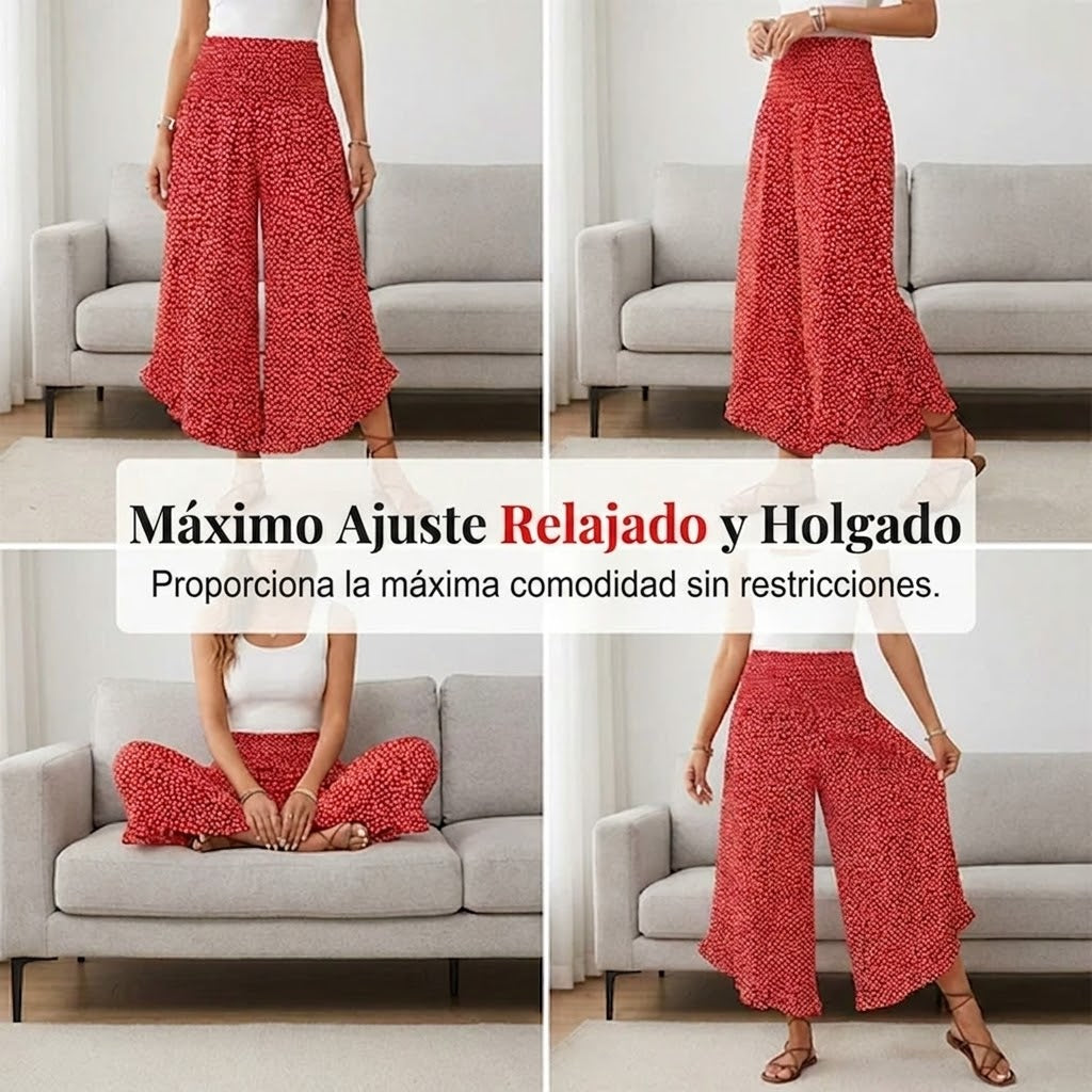Arlet - Pantalón de caída ligera de lunares con volante