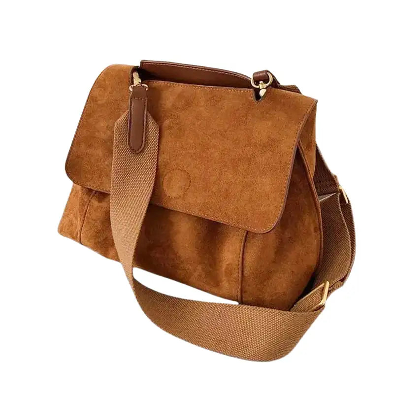 FABIOLA - Bolso Bandolera en ante - Marrón - CARMEN VELVET