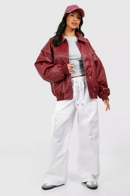 Iria - Chaqueta urbana efecto piel oversize