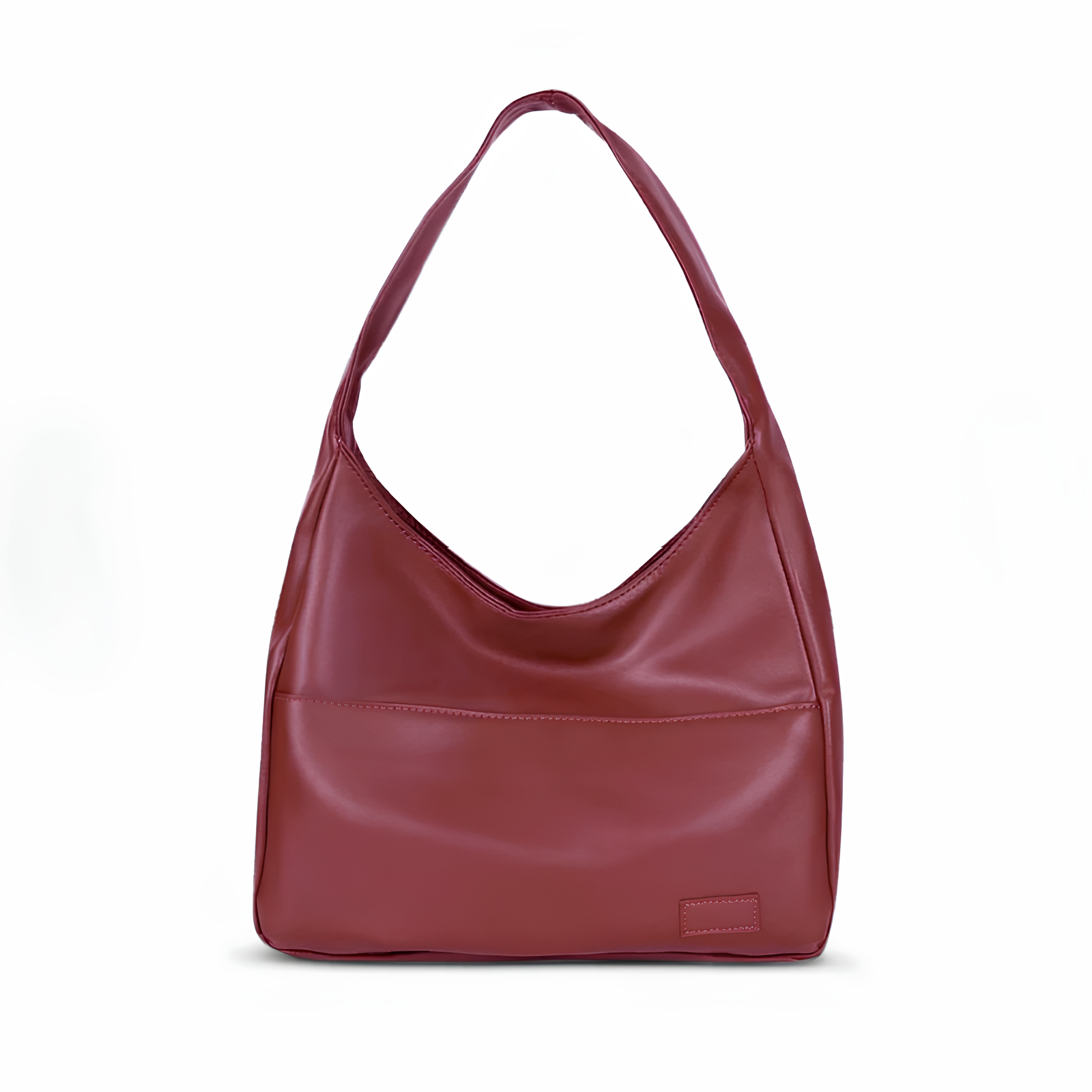 MEYA - Bolso Grande de tendencia en cuero negro - Rojo - CARMEN VELVET