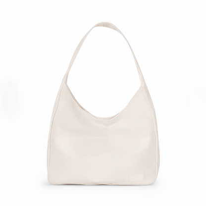 MEYA - Bolso Grande de tendencia en cuero marrón - Blanco - CARMEN VELVET