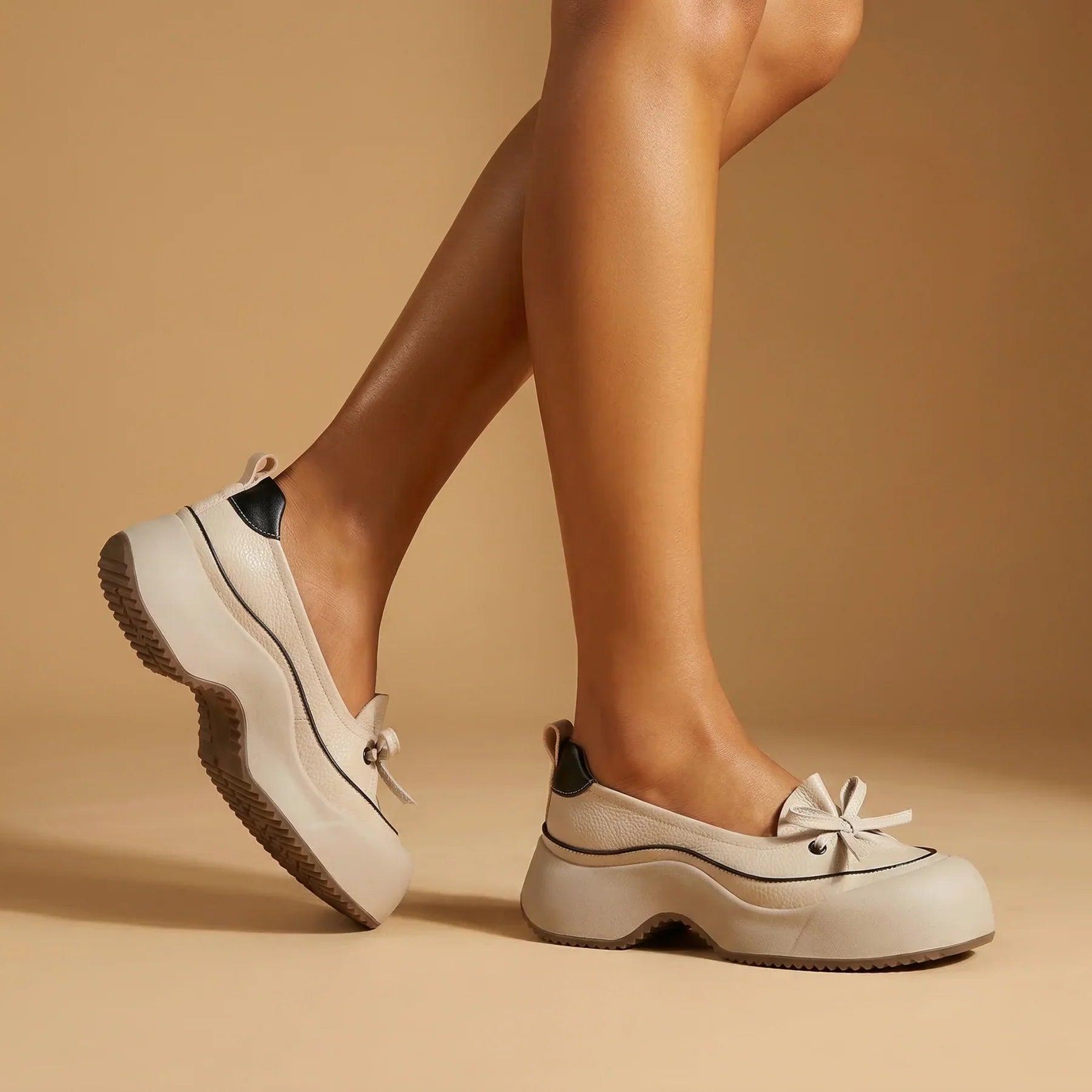 Marina - Zapatos con acabado acolchado sin cierre