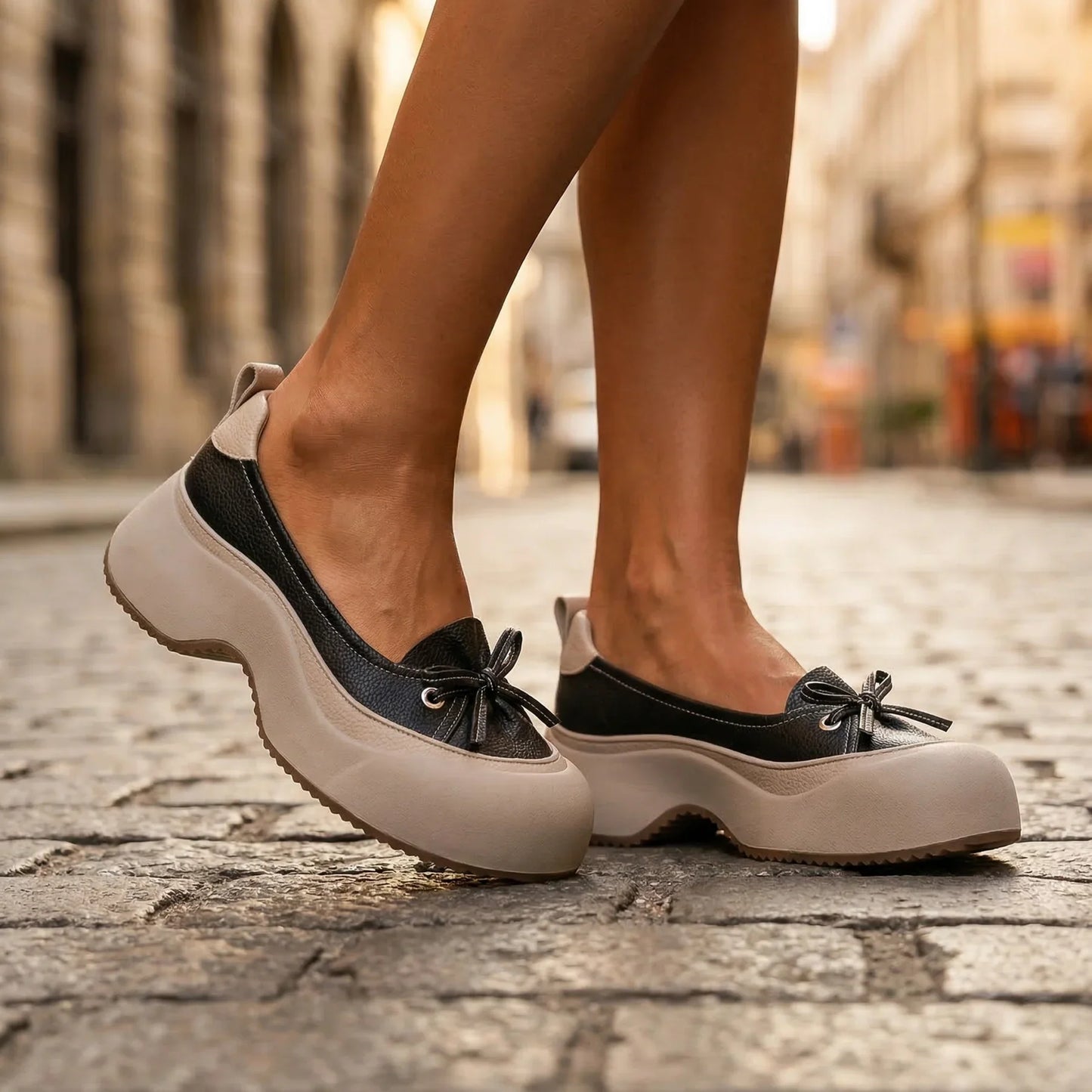 Marina - Zapatos con acabado acolchado sin cierre