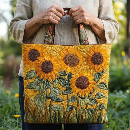 Aurora - Bolso clásico acolchado con girasoles