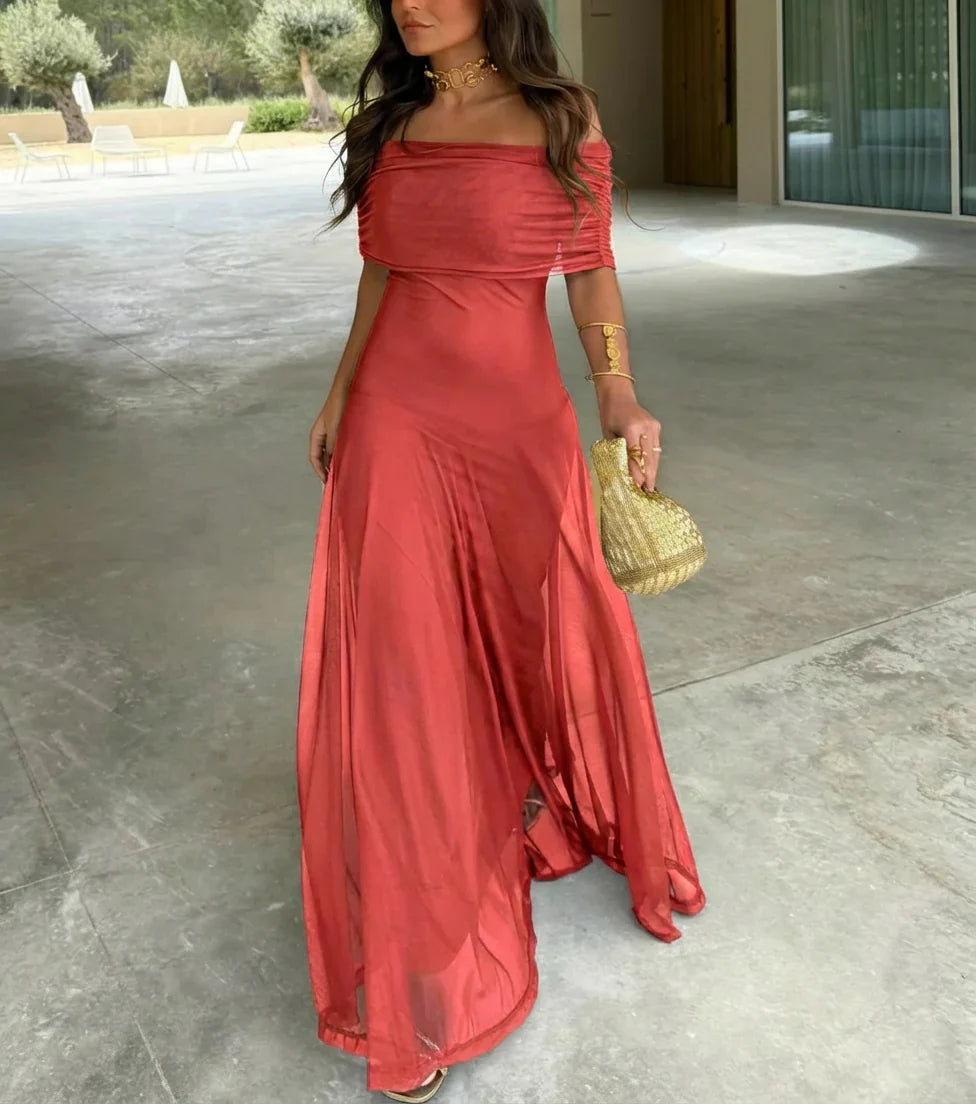 Amelia - Vestido asimétrico de mesh